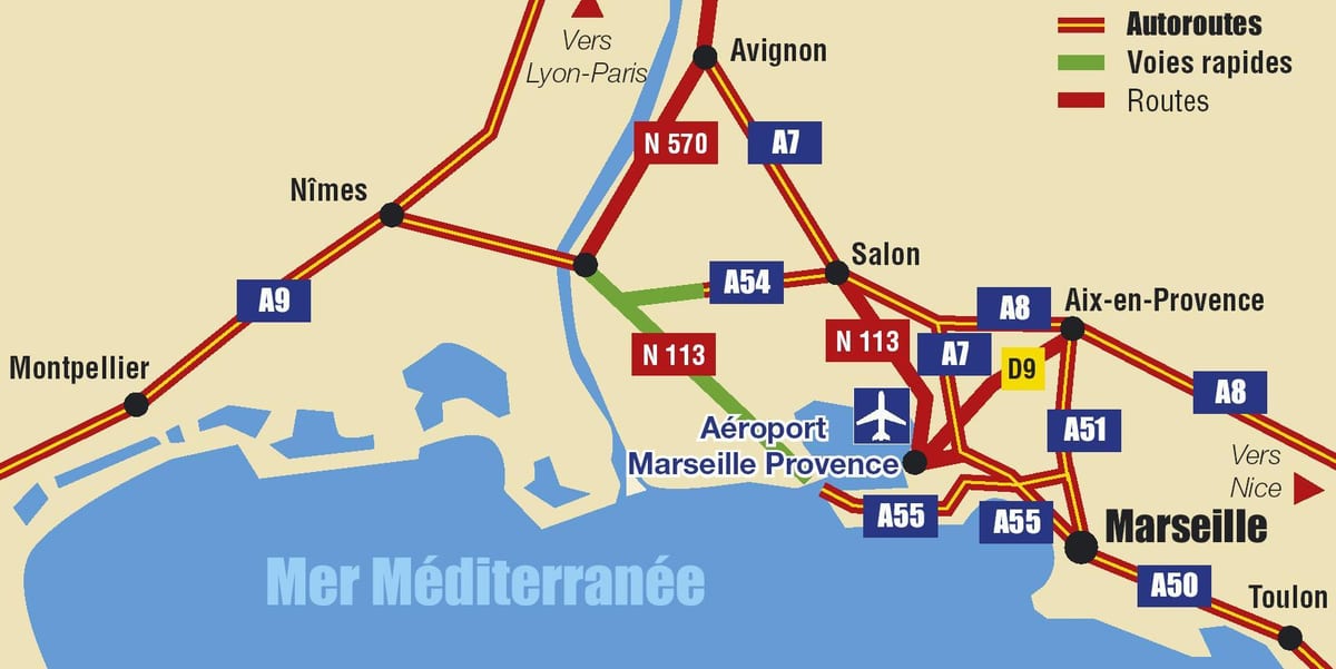 kartta Marseille valtatie