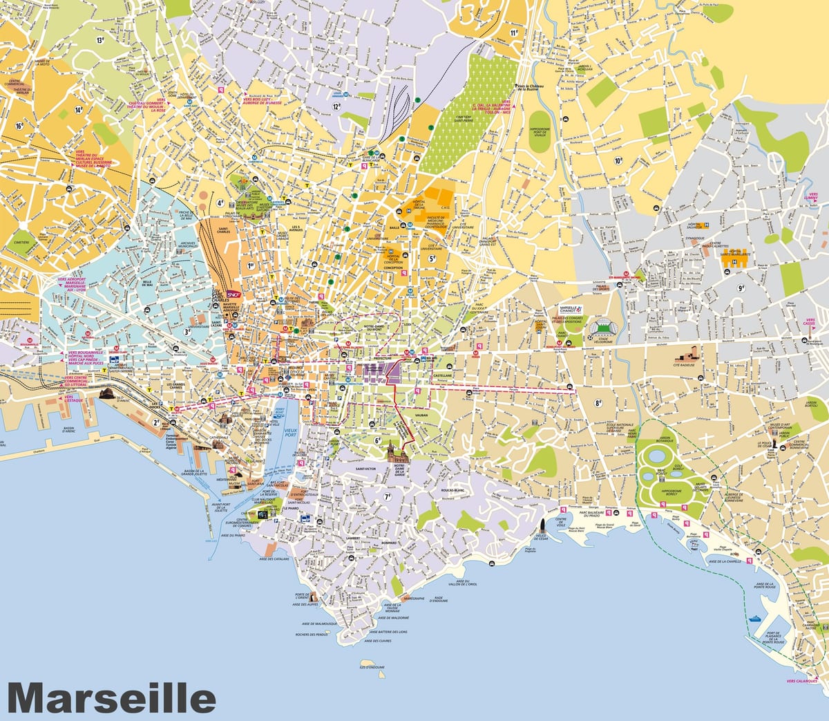 street map-Marseille ranska