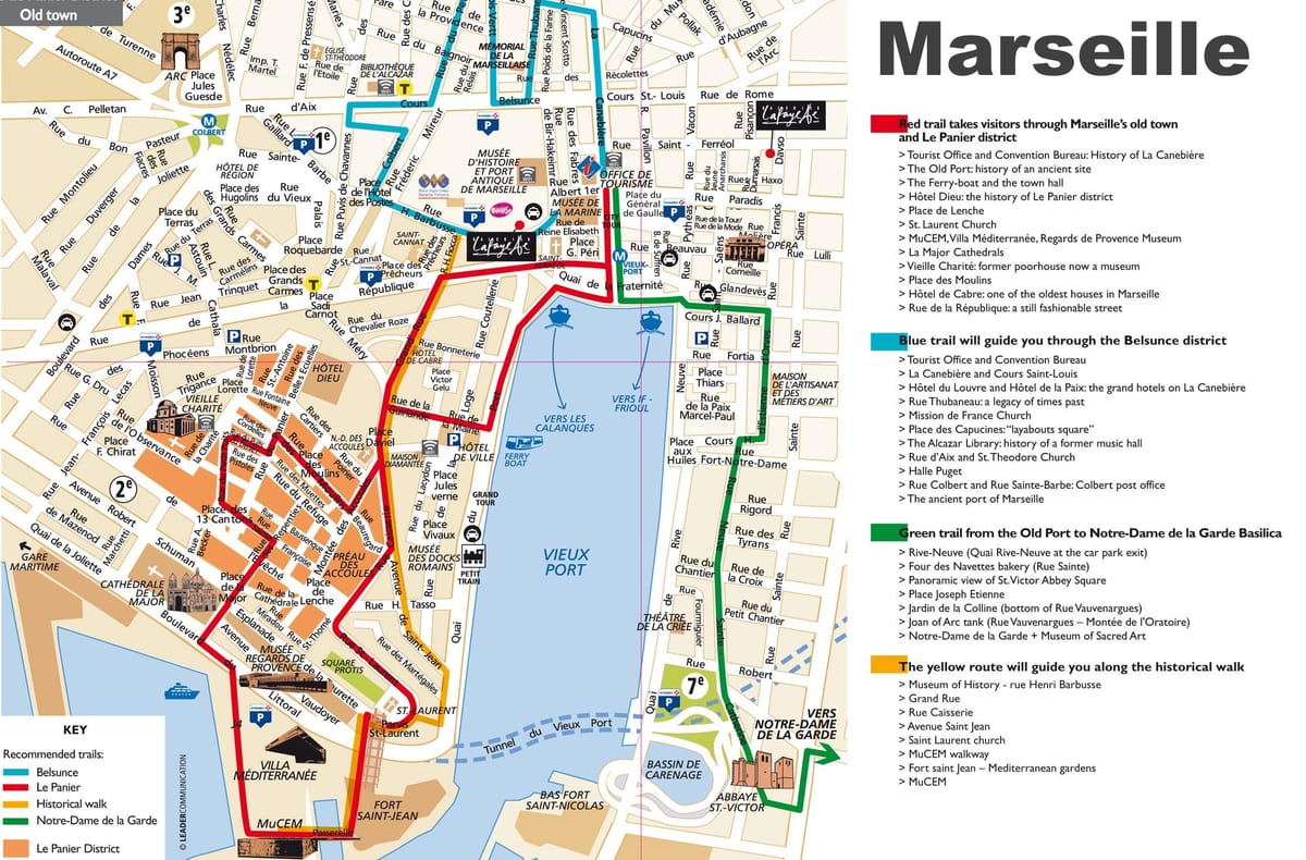 tulostettava kartta Marseillen turisti